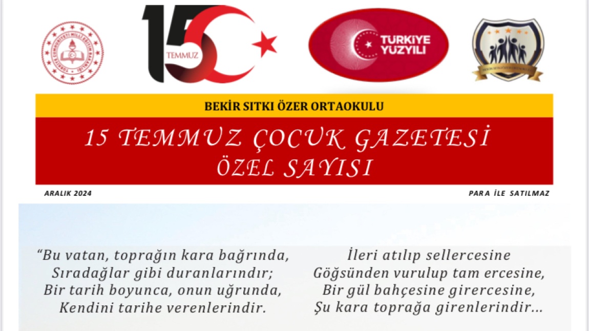 15Temmuz Çocuk Gazetesi